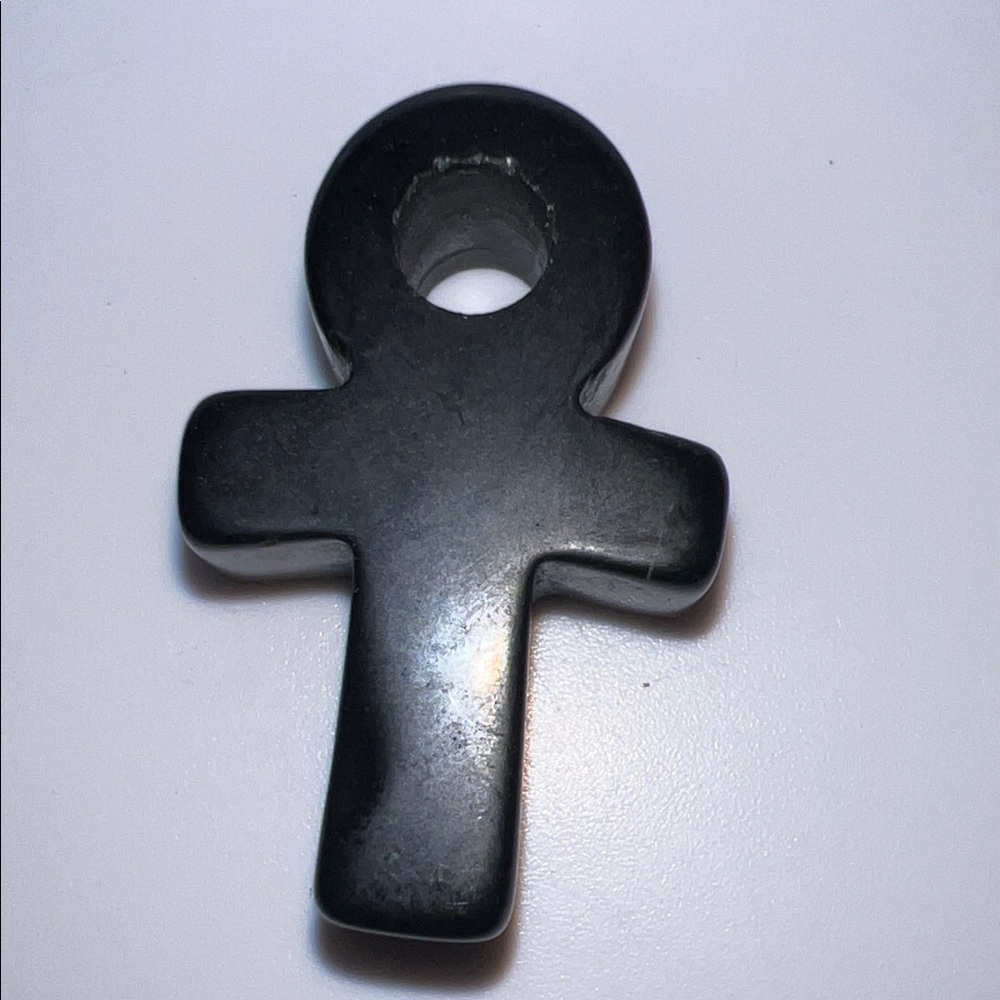 Black Ankh Pendant - Sleek Symbolic Necklace Charm
